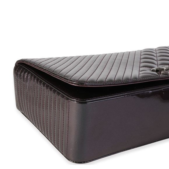 Chanel Metallic Purple Quilted Patent Leather Large Coco Boy Flap Bag - Picture 6 of 8